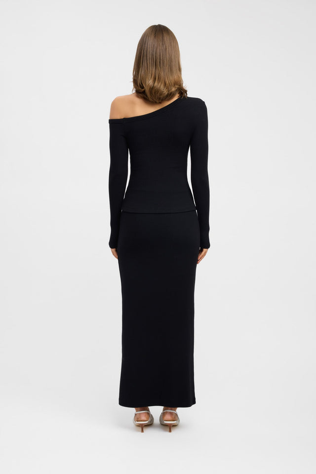 back Bennett Top Kookai Fitted Asymmetry Long sleeve Womens-Blouse 