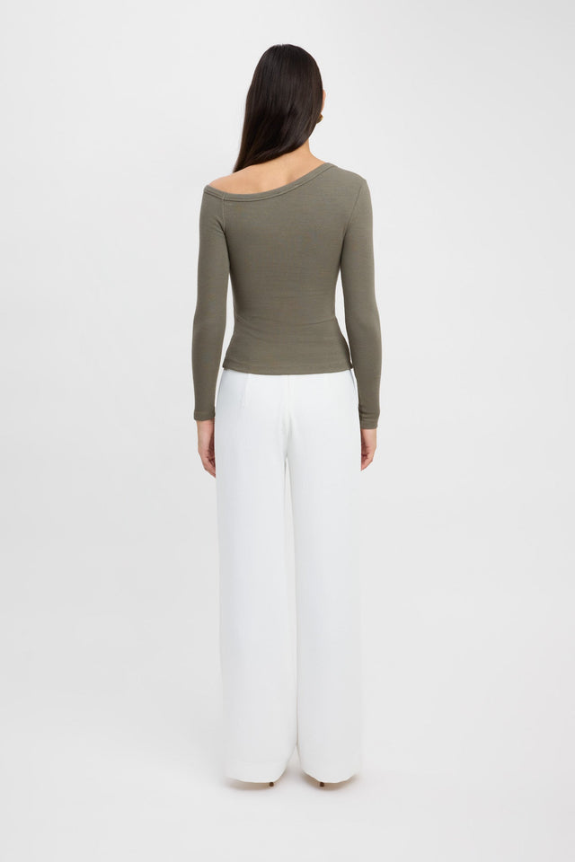 back Bennett Top Kookai Fitted Asymmetry Long sleeve Womens-Blouse 