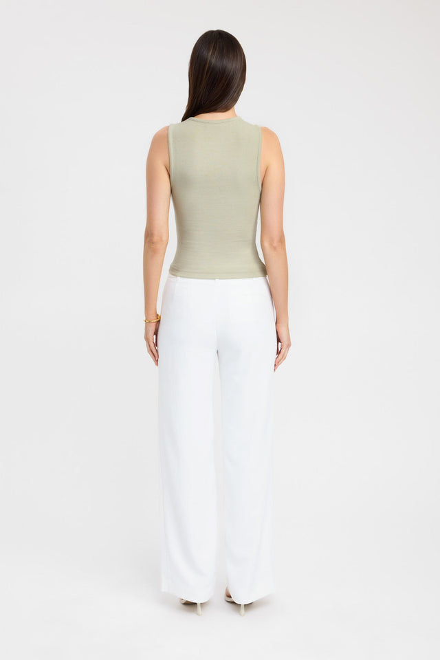 back Emmett Tank Kookai Fitted Roundneck Sleeveless Womens-Blouse 