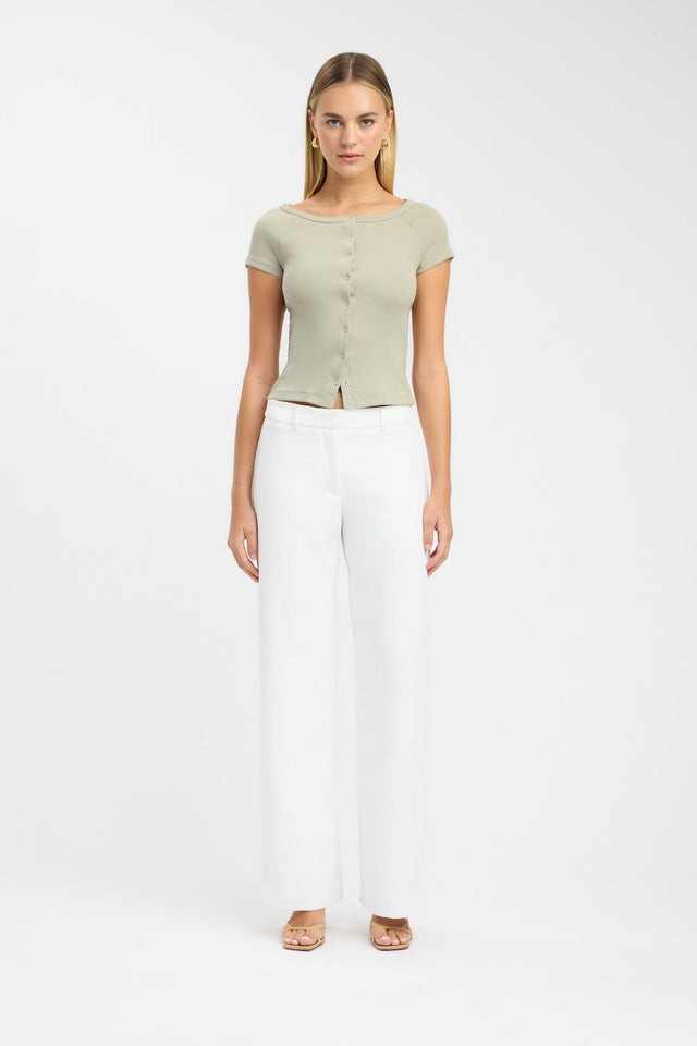 side Cali Top Kookai Fitted Boatneck Short sleeves Womens-Blouse 