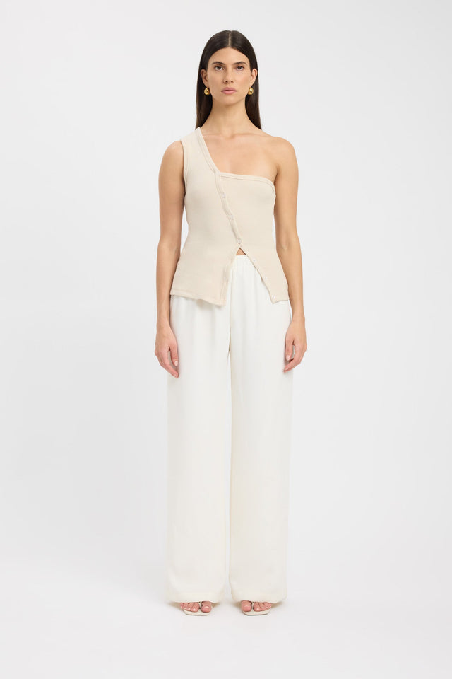 side Bennett Tank Kookai Fitted Asymmetry Sleeveless Womens-Blouse 