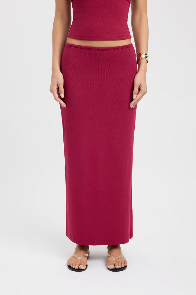 side Billie Skirt Kookai Straight Maxi black womens-skirts 