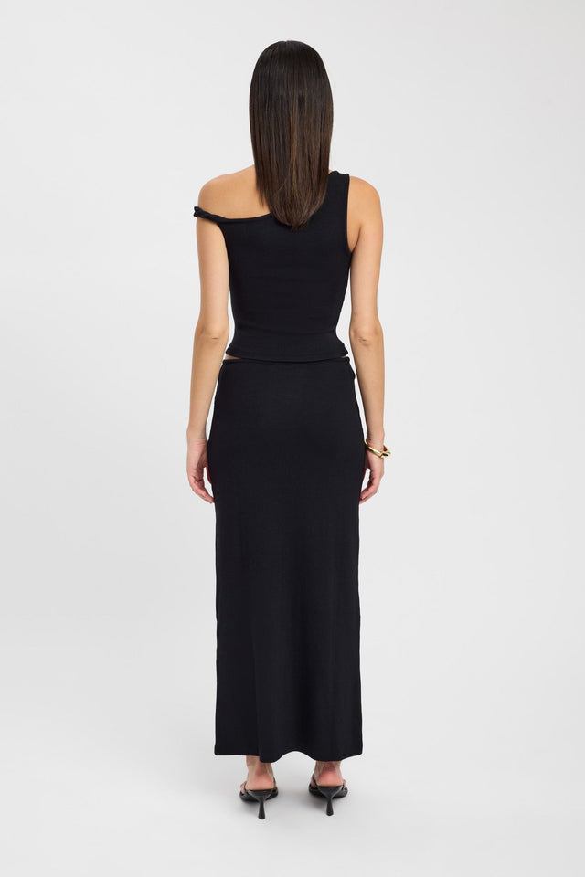 back Finn Skirt Kookai Straight Maxi grey womens-skirts 