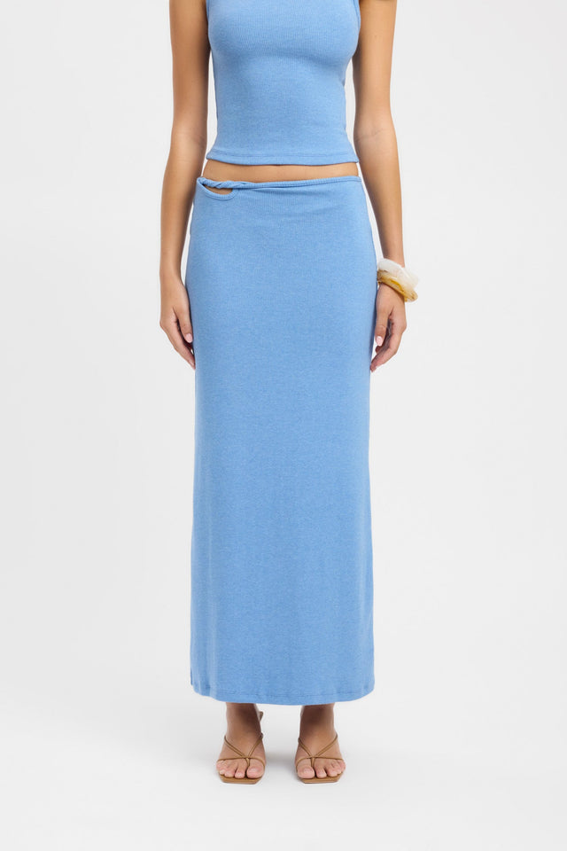 front Finn Skirt Kookai Straight Maxi grey womens-skirts 