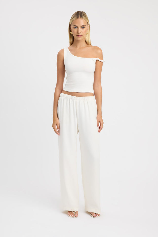 front Finn Top Kookai Fitted Scoopneck Sleeveless Womens-Blouse 