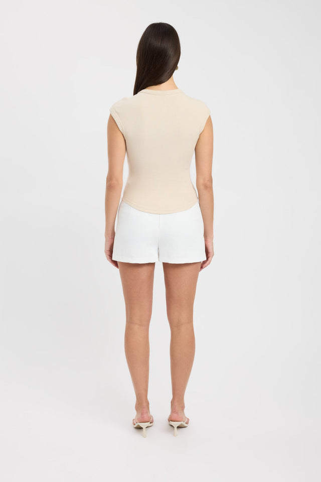 back Savannah Short Sleeve Top Kookai Fitted Roundneck Short sleeves Womens-Blouse 