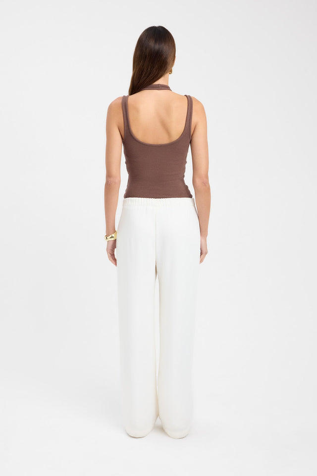 back Dollie Tank Kookai Fitted Roundneck Sleeveless Womens-Blouse 