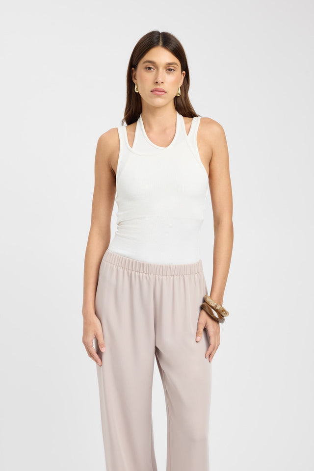 front Dollie Tank Kookai Fitted Scoopneck Sleeveless Womens-Blouse 