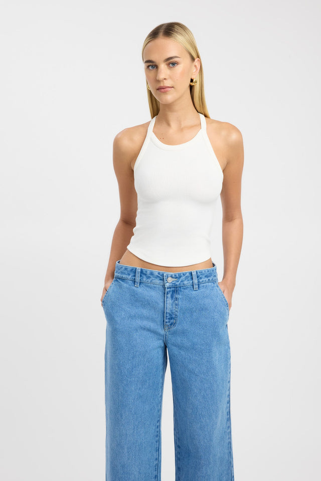 front Morris Jean Kookai Low-rise Straight Mid black womens-jeans 