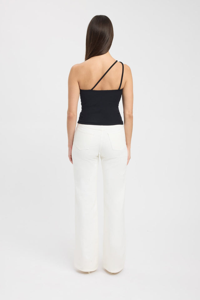 back Tawney Top Kookai Fitted Asymmetry Sleeveless Womens-Blouse 