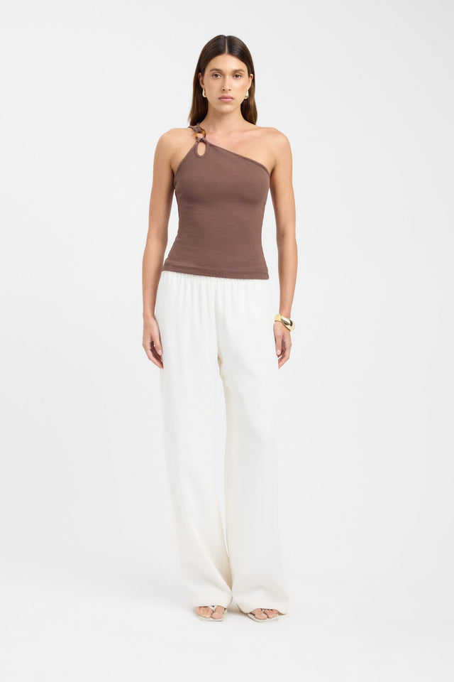 side Tawney Top Kookai Fitted Asymmetry Sleeveless Womens-Blouse 