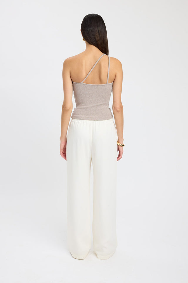 back Tawney Top Kookai Fitted Thick strap Asymmetry brown womens-singlets 
