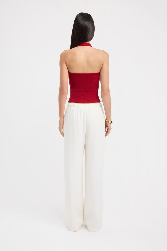back Casper Tank Kookai Fitted Scoop beige womens-singlets 