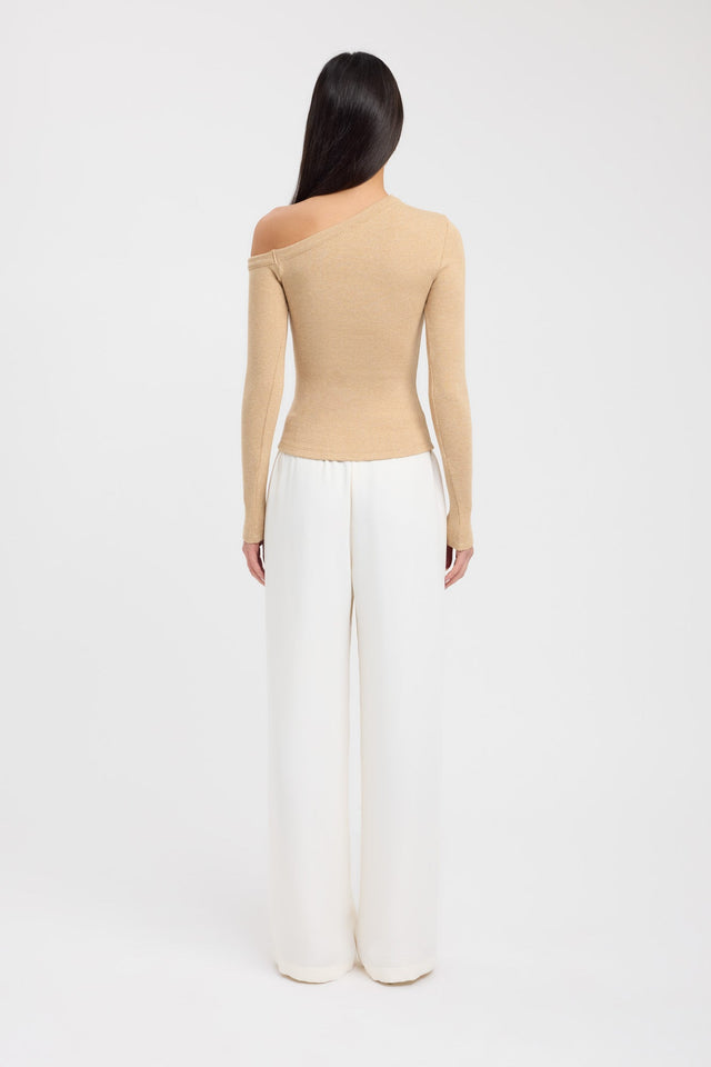 back Tampa Long Sleeve Top Kookai Fitted Asymmetry Long sleeve Womens-Blouse 