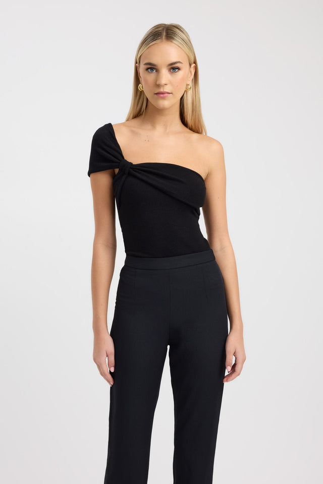 side Barker Tank Kookai Fitted Asymmetry Sleeveless Womens-Blouse 