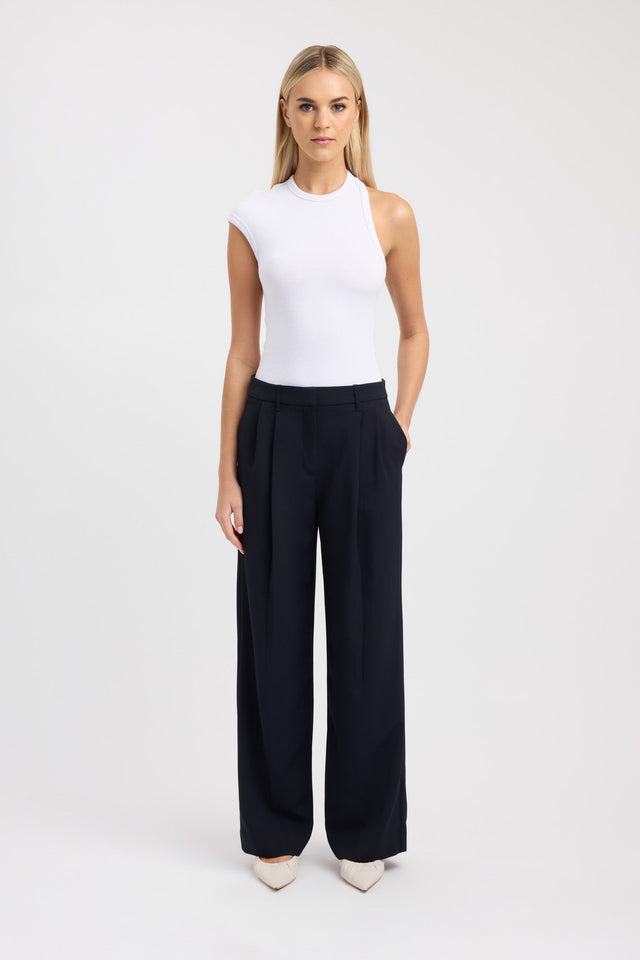 side Swan Top Kookai Fitted Roundneck Sleeveless Womens-Blouse 