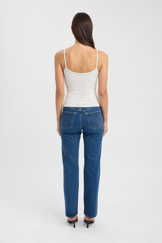 back Haz Tank Kookai Fitted Thin strap Scoop black womens-singlets 