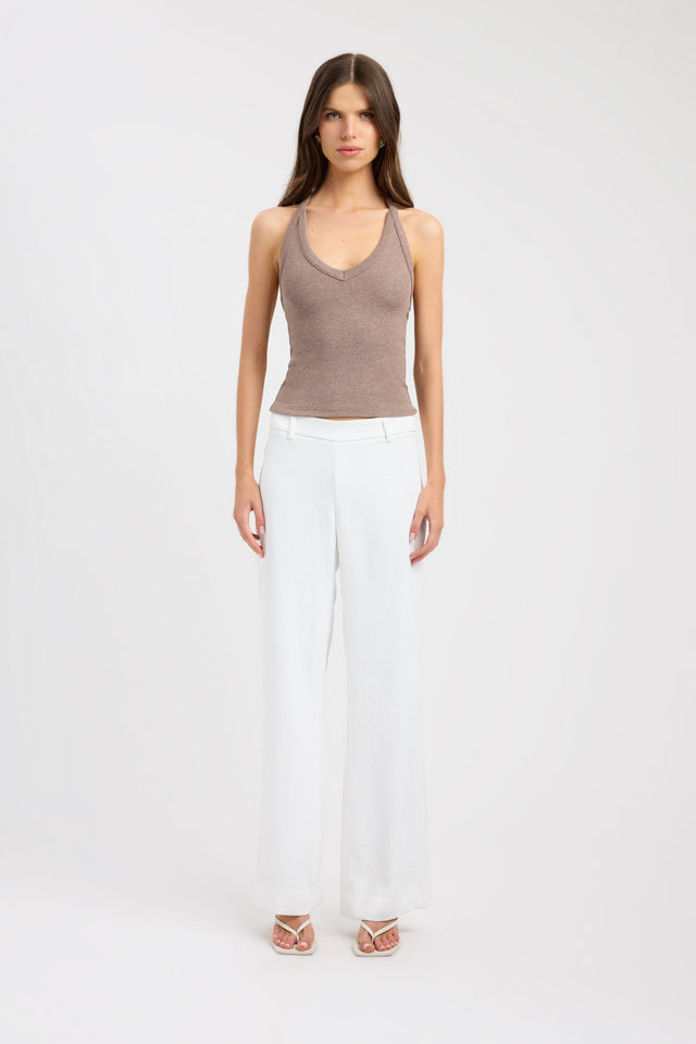 front Sky Racer Tank Kookai Fitted V-neck Sleeveless Womens-Blouse 