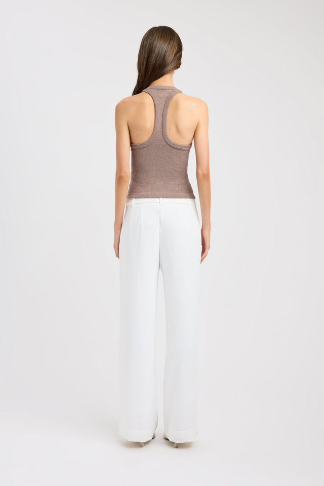 back Sky Racer Tank Kookai Fitted V-neck Sleeveless Womens-Blouse 