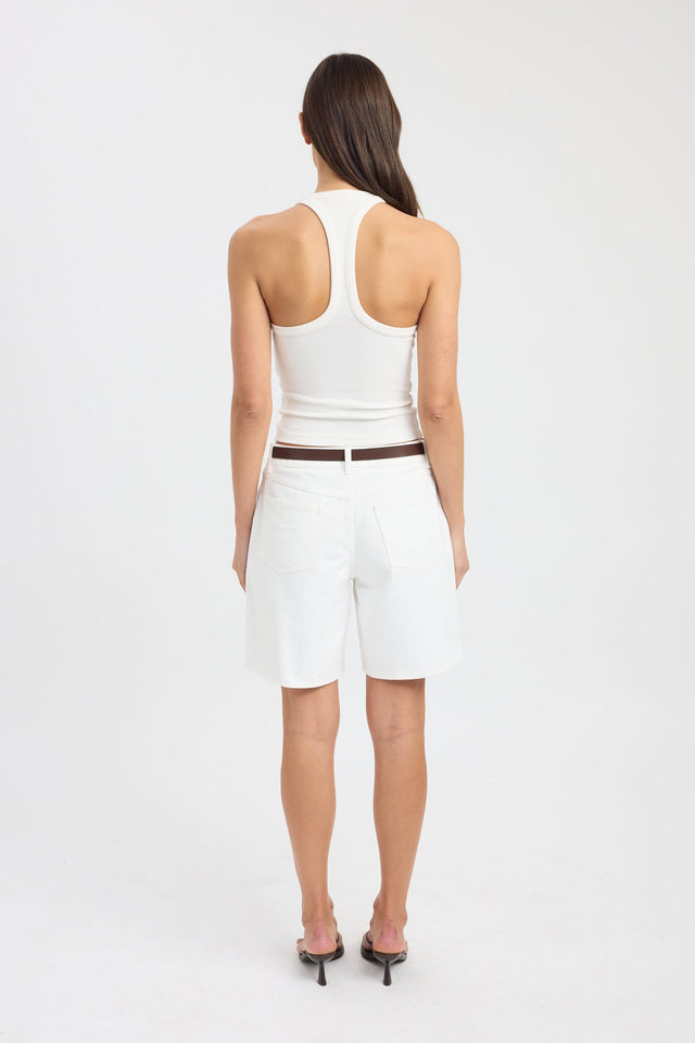 back Sky Racer Tank Kookai Fitted Strapless Sweetheart womens-singlets 