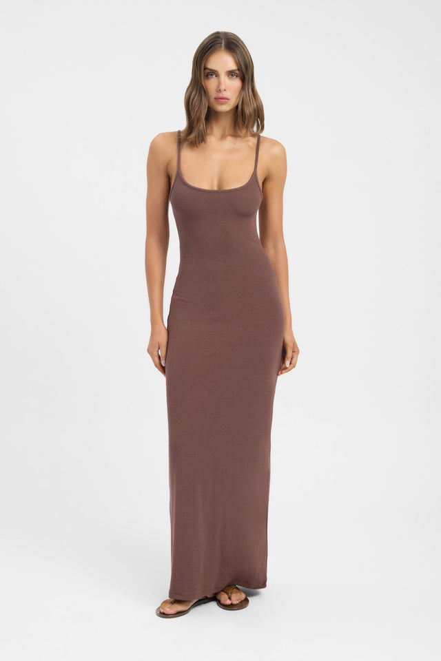 side Haz Maxi Dress Kookai Bodycon Mini Fitted Plungeneck womens-dresses 