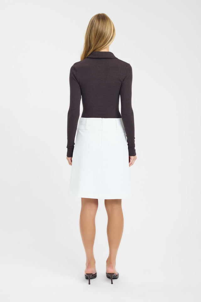 back Myles Polo Long Sleeve Top Kookai Fitted V-neck Long sleeve Womens-Blouse 