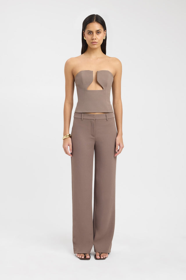 side Ariel Low Cut Top Kookai Fitted Plungeneck Sleeveless Womens-Blouse 