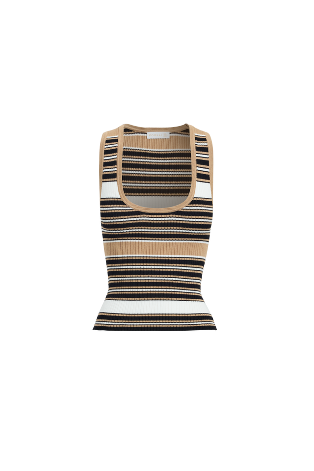 Chelsea Stripe Singlet Kookai Fitted Thick strap Scoop womens-singlets 