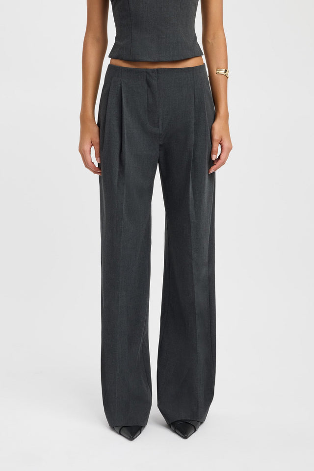 back Dallas Pleated Pant Kookai Wide-leg Mid-rise brown womens-regular-pants 