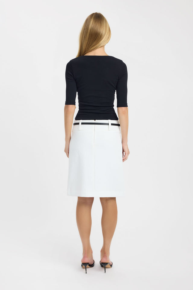 back Davie Top Kookai Fitted Plungeneck Half sleeves Womens-Blouse 