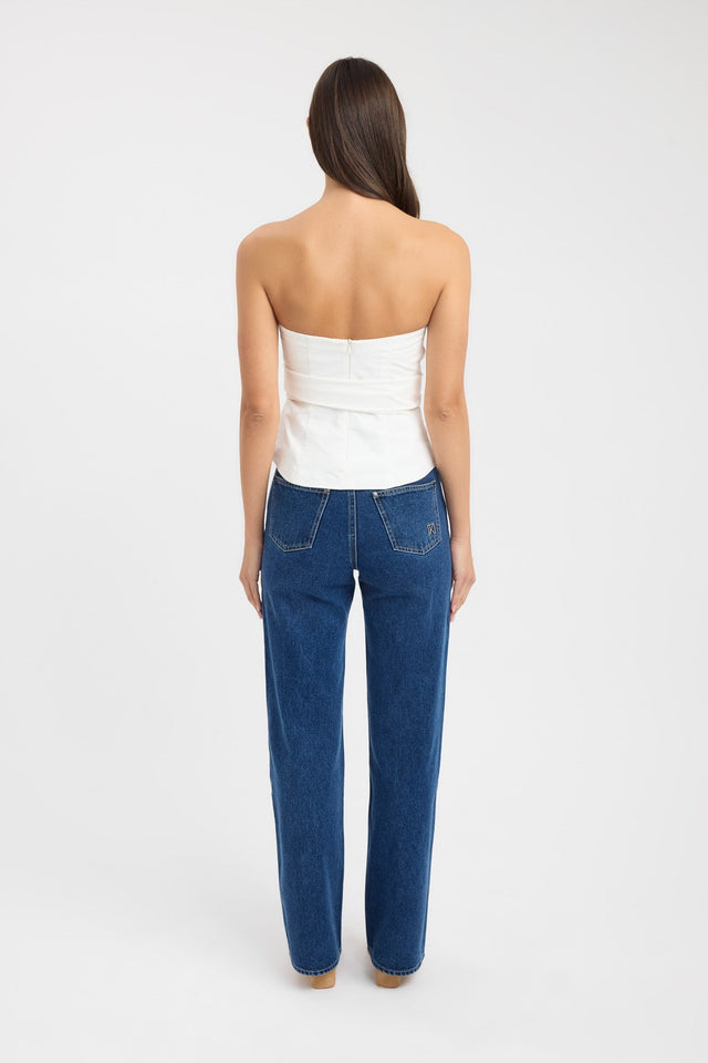 back Freddy Strapless Top Kookai Fitted Straight Sleeveless Womens-Blouse 