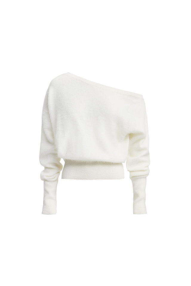 back Geneva One Shoulder Jumper Kookai Asymmetry Relaxed brown womens-jumpers 