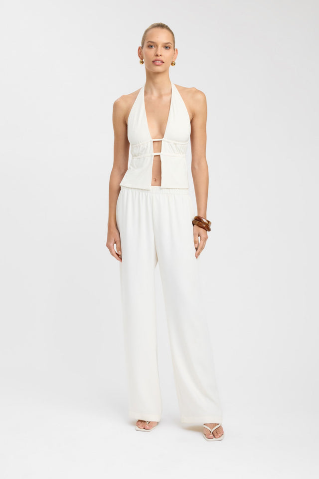 side Harper Top Kookai Fitted Plungeneck Sleeveless Womens-Blouse 