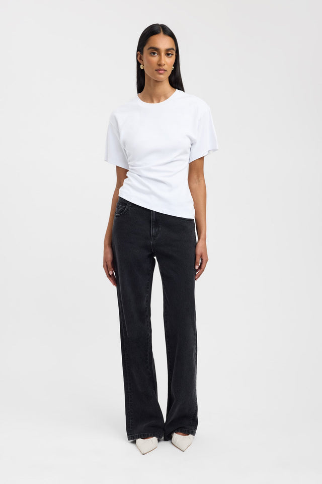 side Nova Tee Kookai Fitted Roundneck Short sleeves Womens-Blouse 