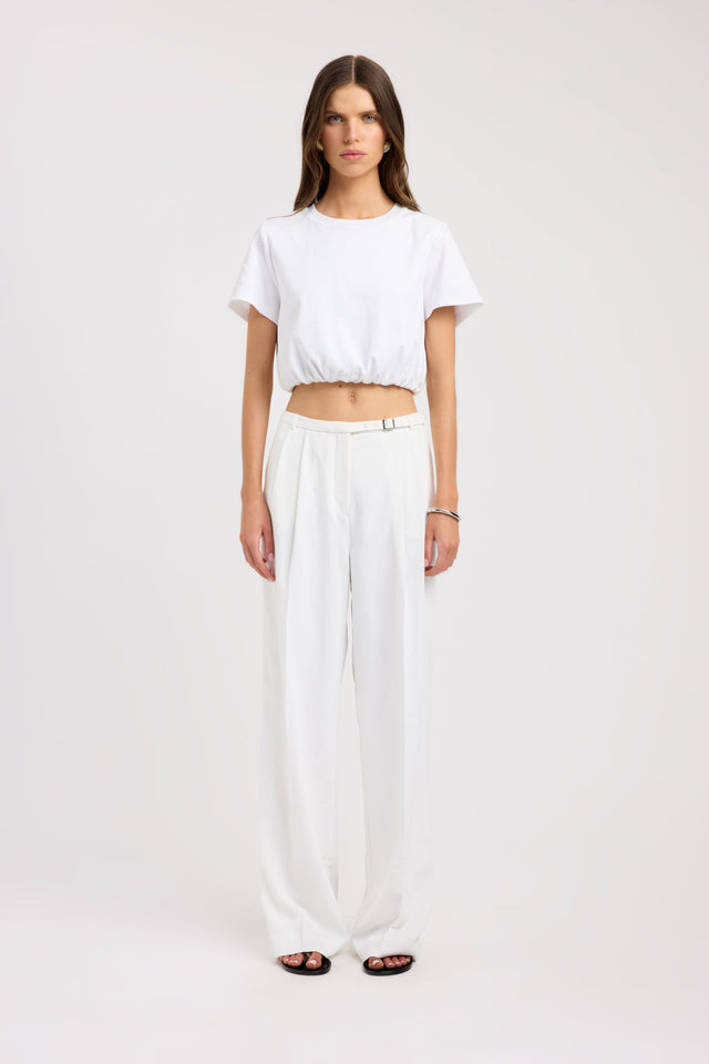 side Dusk Cropped Tee Kookai Relaxed Roundneck Short sleeves Womens-Blouse 