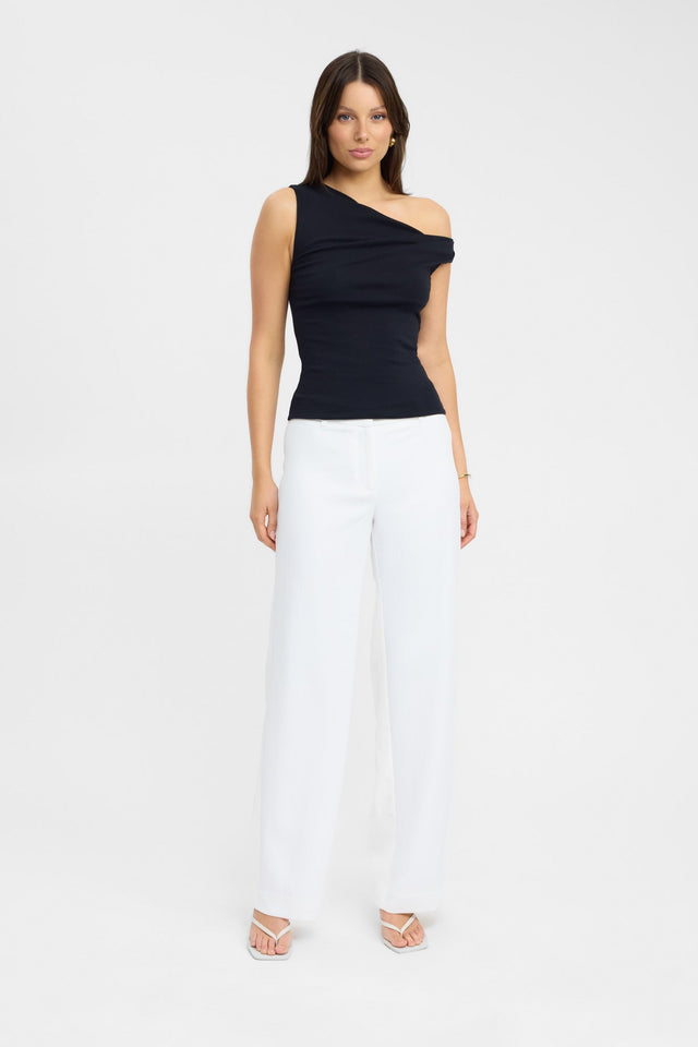 front Greta Top Kookai Fitted Asymmetry Short sleeves Womens-Blouse 