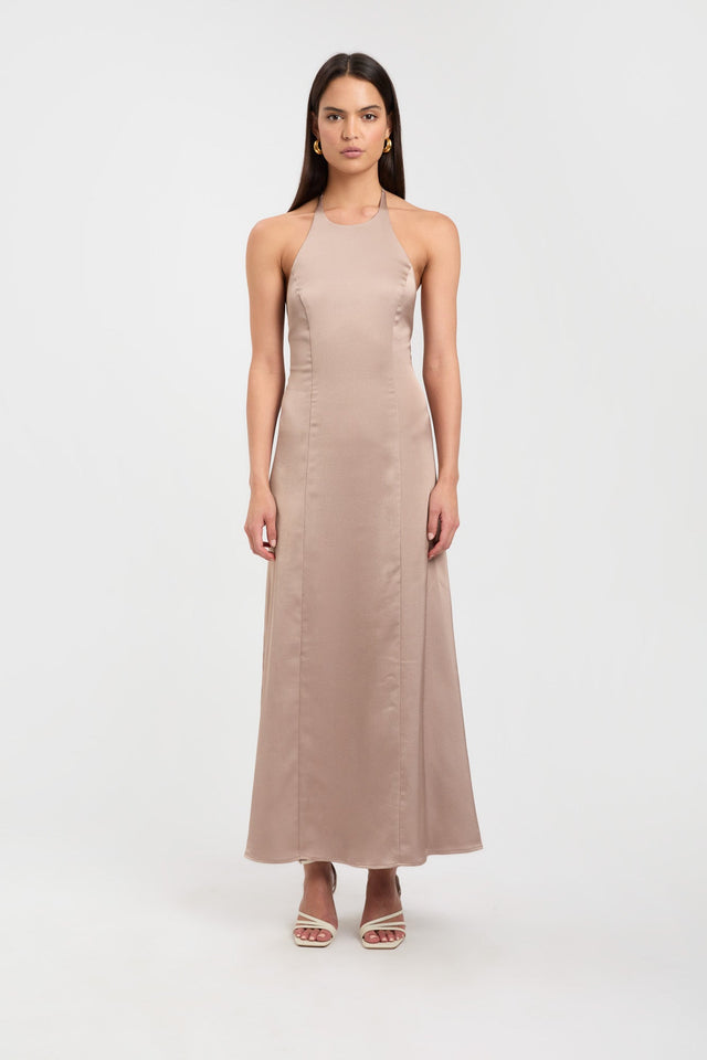 product Belle Tie Back Dress Kookai Straight Maxi Relaxed Highneck white womens-dresses 