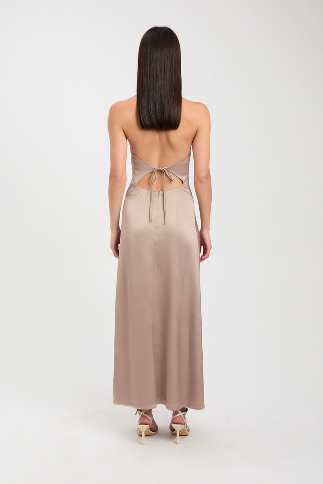 product Belle Tie Back Dress Kookai Straight Maxi Relaxed Highneck white womens-dresses 