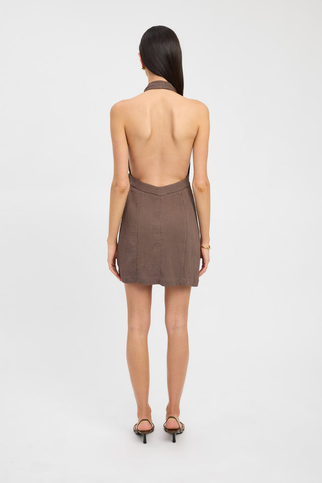 front Milos Wrap Dress Kookai Straight Mini Fitted Squareneck white womens-dresses 