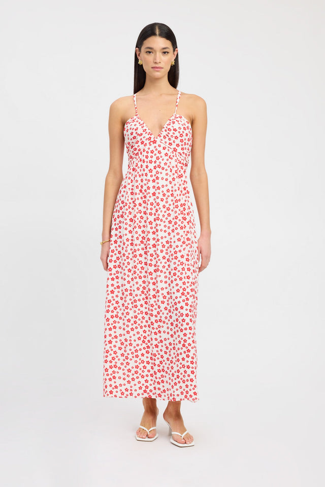 front Scarlet Dress Kookai Aline Maxi Relaxed Squareneck white womens-dresses 