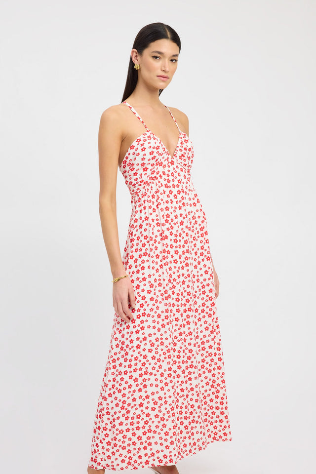 side Scarlet Dress Kookai Aline Maxi Relaxed Squareneck white womens-dresses 