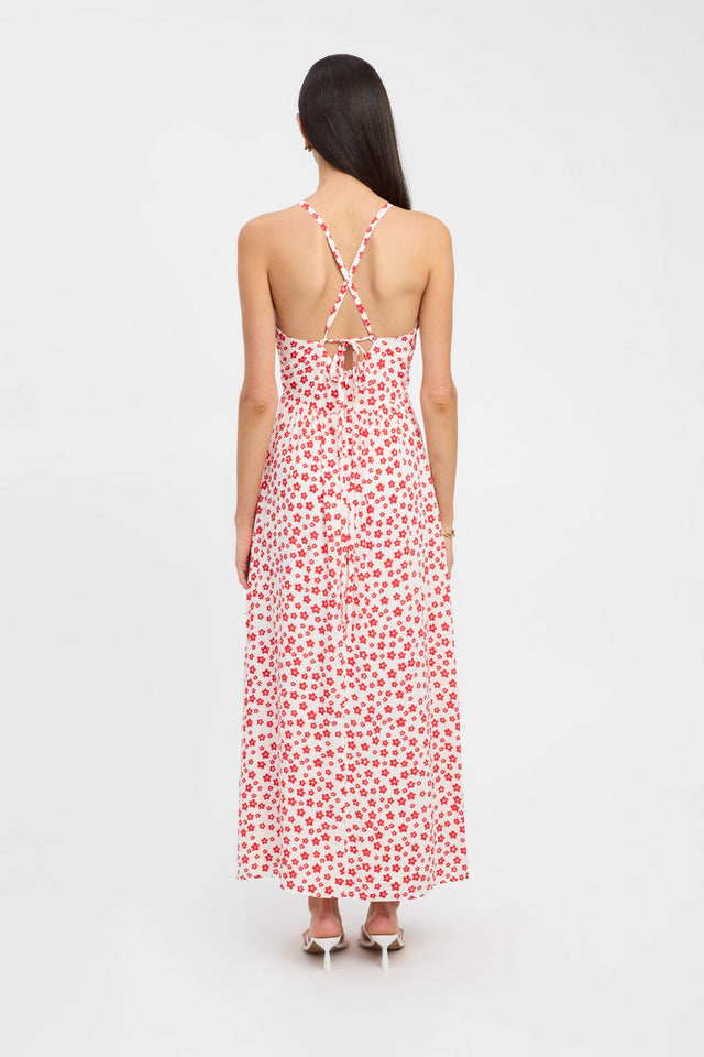 back Scarlet Dress Kookai Aline Maxi Relaxed Squareneck white womens-dresses 