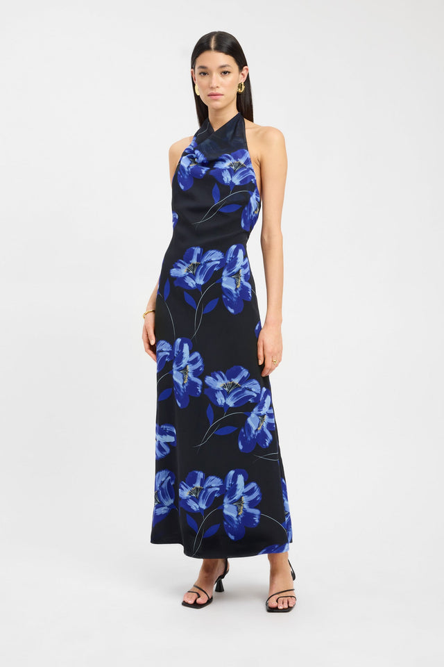 Amari Halter Dress Kookai Fitted Thin strap Asymmetry white womens-singlets 