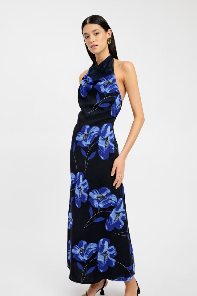 Amari Halter Dress Kookai Fitted Thin strap Asymmetry white womens-singlets 