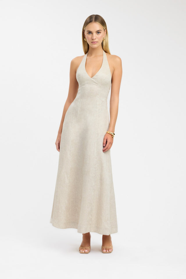 side Tahiti Halter Maxi Dress Kookai Fit-and-flare Maxi Relaxed Plungeneck white womens-dresses 