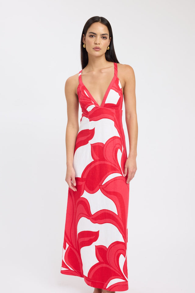 side Zani Maxi Dress Kookai Fit-and-flare Maxi Fitted Plungeneck brown womens-dresses 