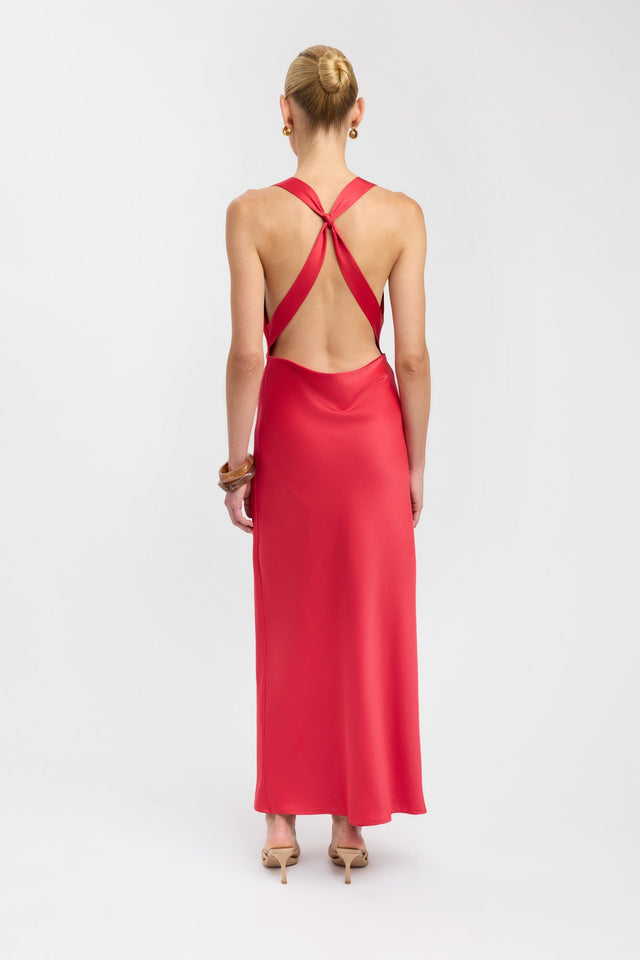 back Palermo Cowl Maxi Dress Kookai Straight Maxi Relaxed Cowlneck brown womens-dresses 