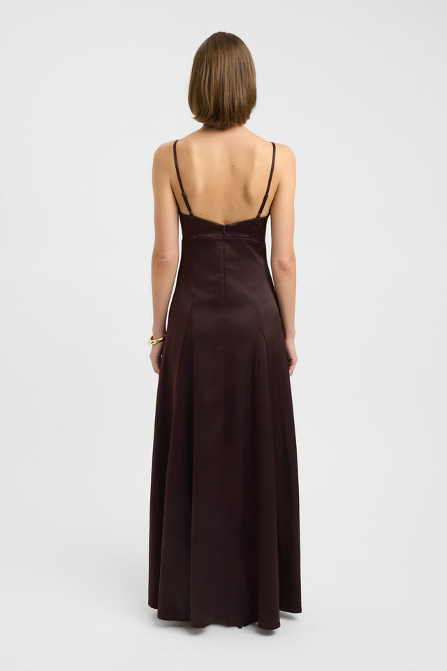 back Palermo Vee Maxi Dress Kookai Aline Maxi Fitted Plungeneck womens-dresses 