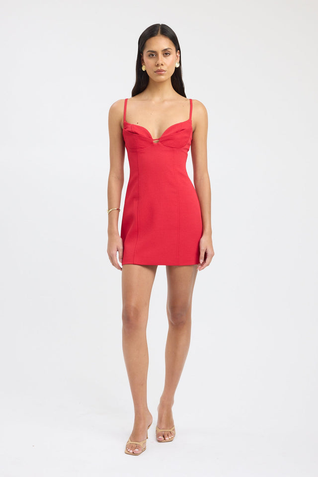 front Oyster Bra Dress Kookai Bodycon Mini Fitted Sweetheart womens-dresses 