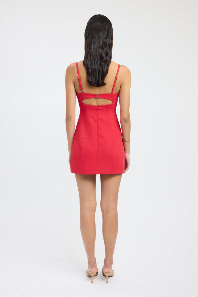 back Oyster Bra Dress Kookai Bodycon Mini Fitted Sweetheart womens-dresses 